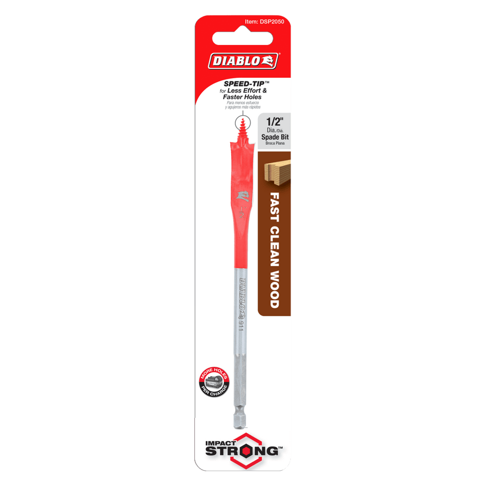 1/2" x 6" Spade Bit for Wood - AAA Industrial Supply