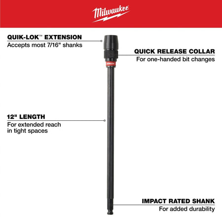 12" x 7/16" Universal QUIK - LOK™ Extension - AAA Industrial Supply