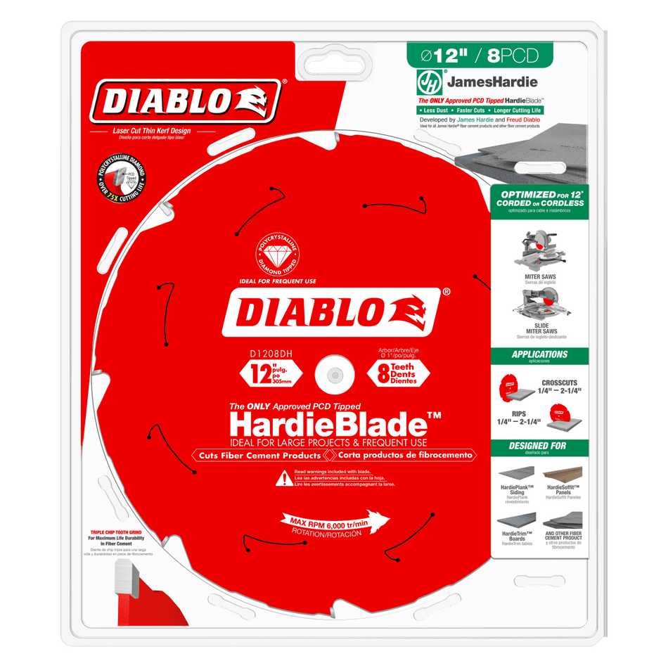 12" x 8 - Teeth HardieBlade™ Saw Blade for Fiber Cement - AAA Industrial Supply