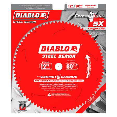 12" x 80 - Teeth Steel Demon™ Cermet II Saw Blade for Thin Metal - AAA Industrial Supply
