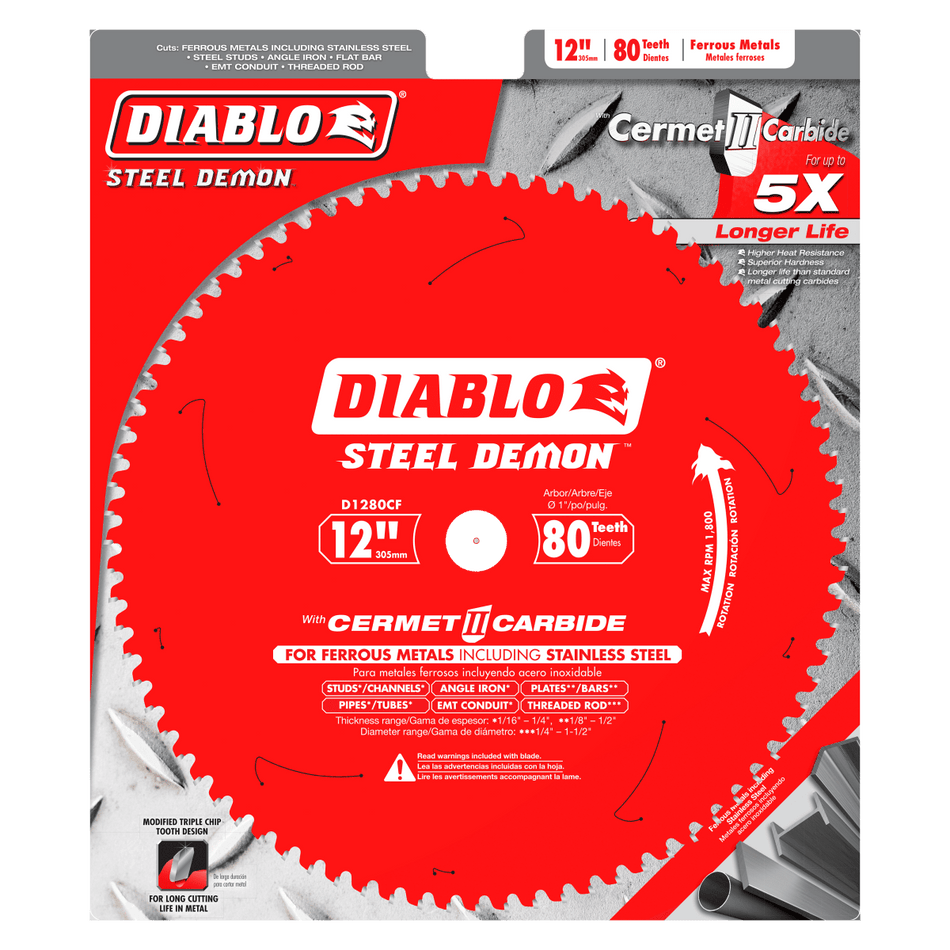 12" x 80 - Teeth Steel Demon™ Cermet II Saw Blade for Thin Metal - AAA Industrial Supply