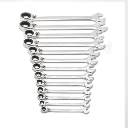 13 Piece 72 - Tooth 12 Point Reversible Ratcheting Combination SAE Wrench Set - AAA Industrial Supply