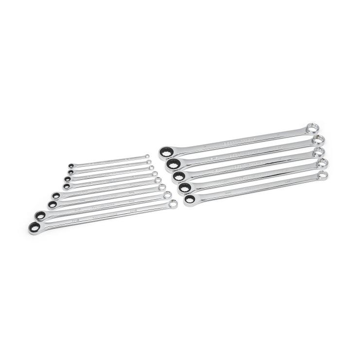 13 Piece 72 - Tooth 12 Point XL GearBox™ Double Box Ratcheting SAE Wrench Set - AAA Industrial Supply