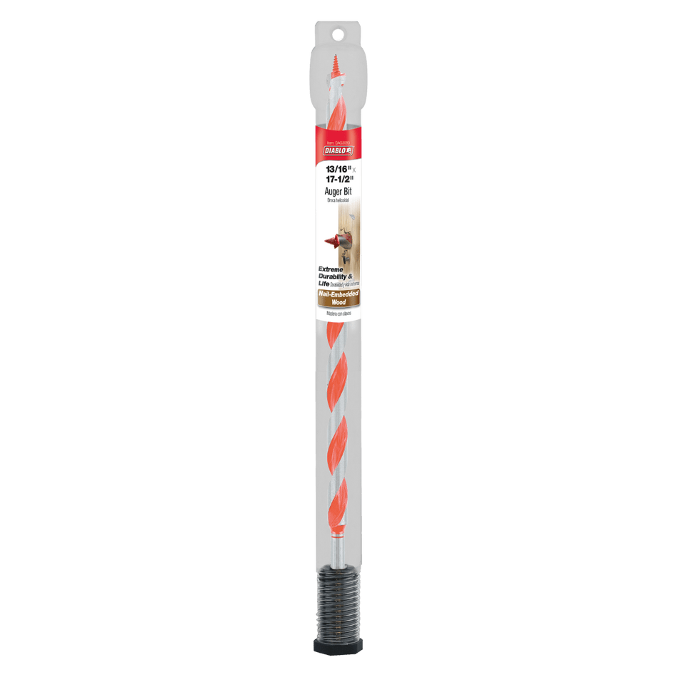 13/16" x 17 - 1/2" Auger Bit for Wood & Nail - Embedded Wood - AAA Industrial Supply