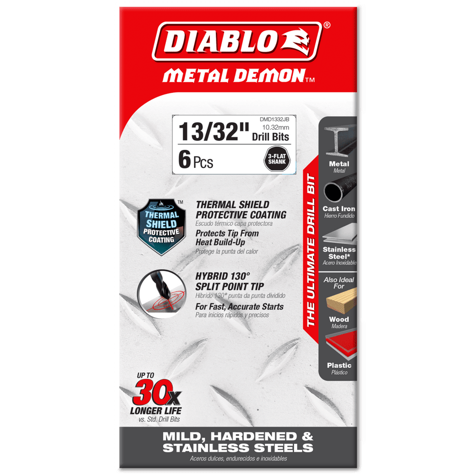 13/32" Metal Demon™ Drill Bits for Mild, Hardened and Stainless Steels - AAA Industrial Supply