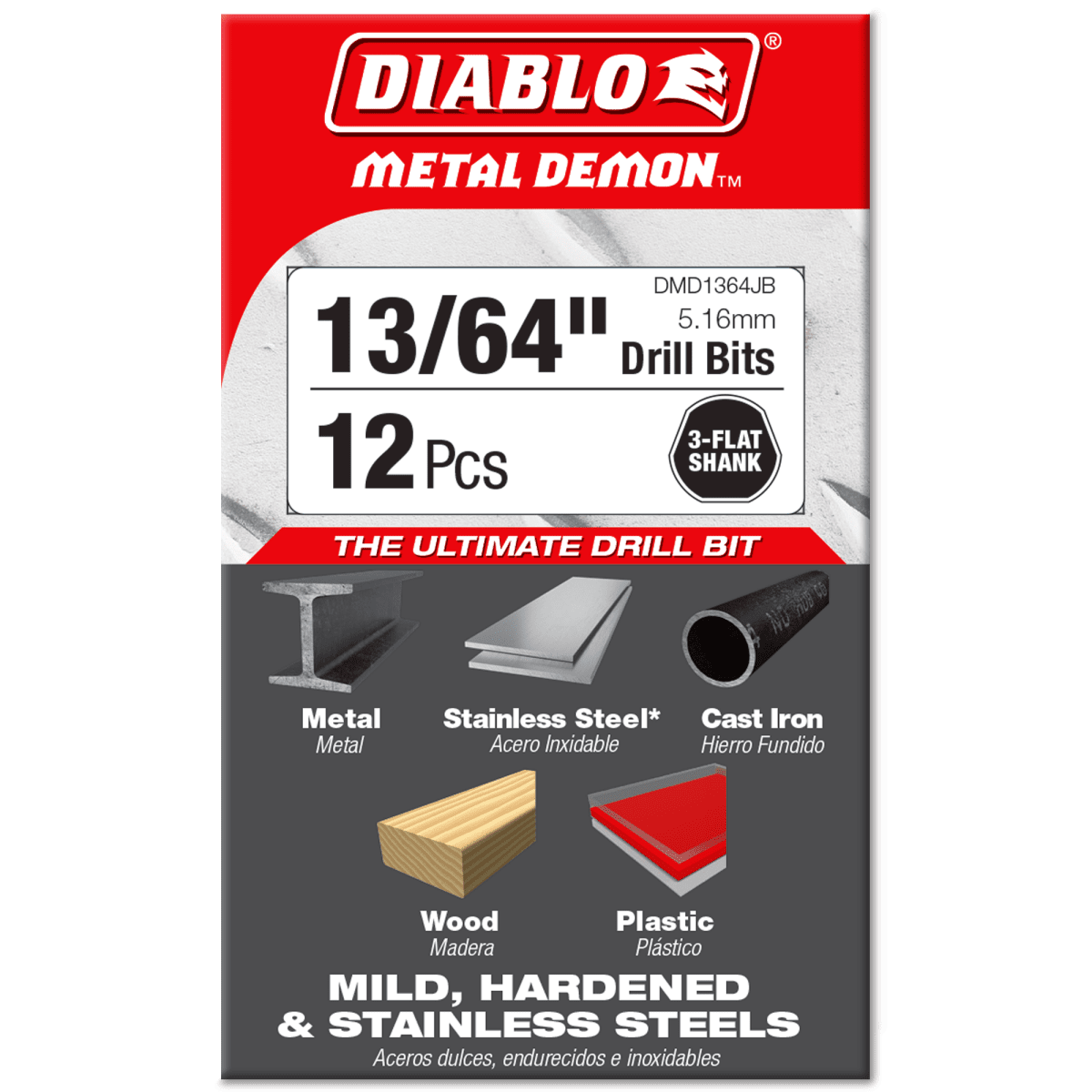 13/64" Metal Demon™ Drill Bits for Mild, Hardened and Stainless Steels - AAA Industrial Supply