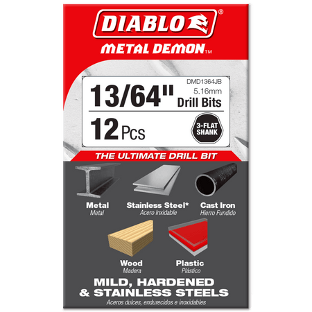 13/64" Metal Demon™ Drill Bits for Mild, Hardened and Stainless Steels - AAA Industrial Supply