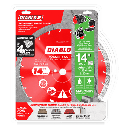 14" Diamond Segmented Turbo Masonry Cut - Off Blade - AAA Industrial Supply