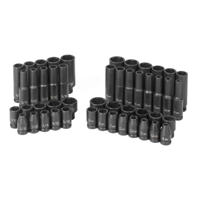 1/4" Dr. Std. & Dp. Fract.& Metric Master Set - AAA Industrial Supply