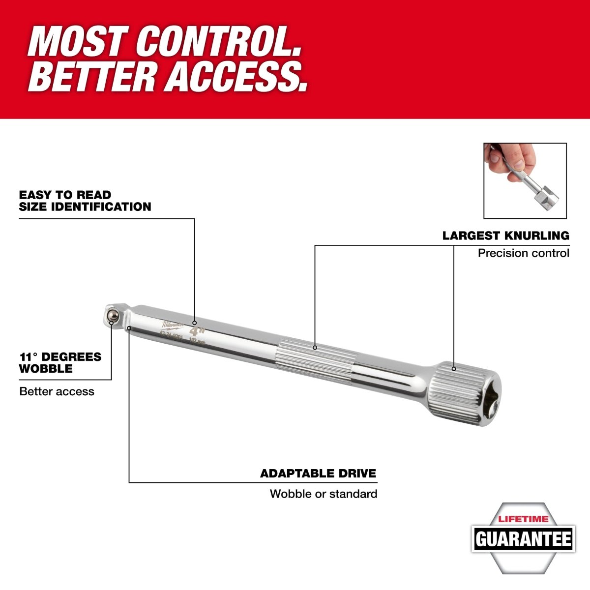 1/4" Drive 12" Wobble Extension - AAA Industrial Supply