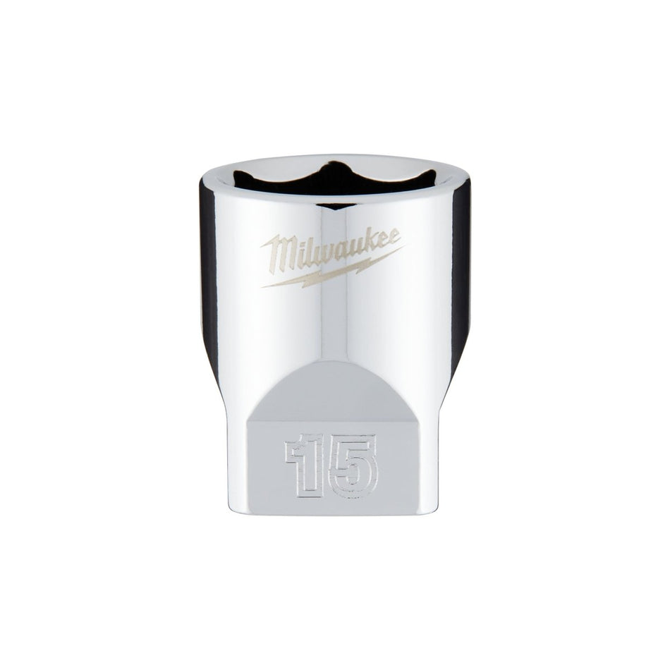 1/4" Drive 15mm Metric Socket with FOUR FLAT™ Sides - AAA Industrial Supply
