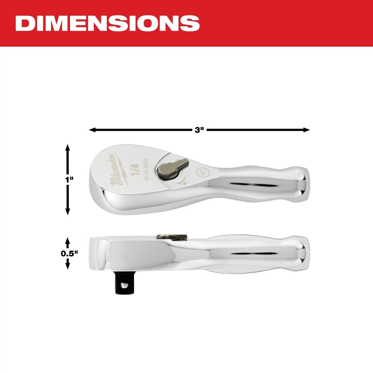 1/4” Drive 3” Ratchet - AAA Industrial Supply
