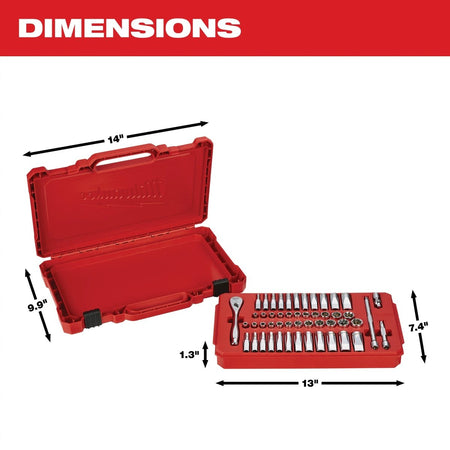 1/4" Drive 50pc Ratchet & Socket Set - SAE & Metric - AAA Industrial Supply
