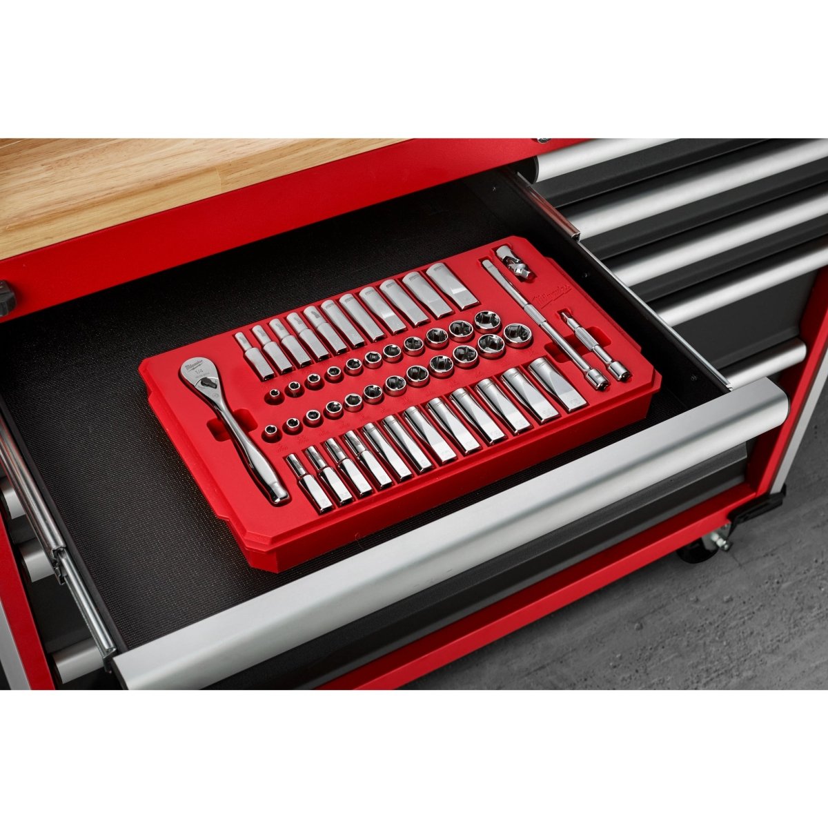 1/4" Drive 50pc Ratchet & Socket Set - SAE & Metric - AAA Industrial Supply