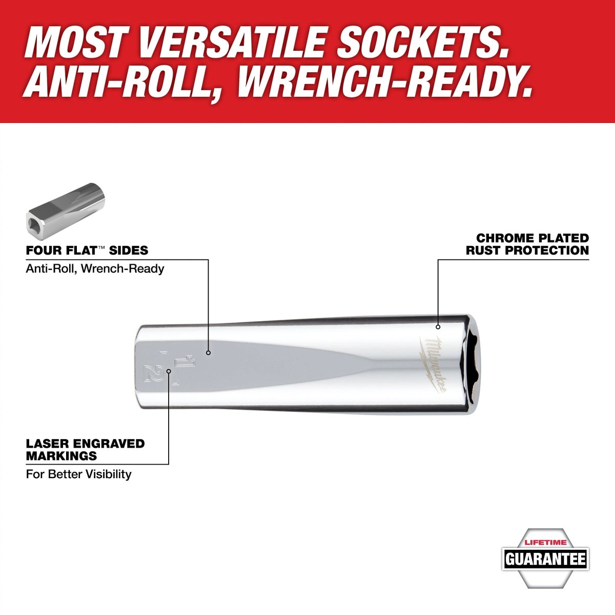 1/4" Drive 5/32" SAE Deep Socket with FOUR FLAT™ Sides - AAA Industrial Supply