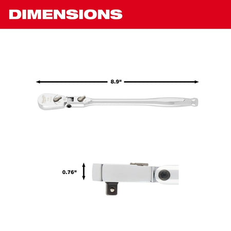 1/4" Drive 9" Flex Head Ratchet - AAA Industrial Supply
