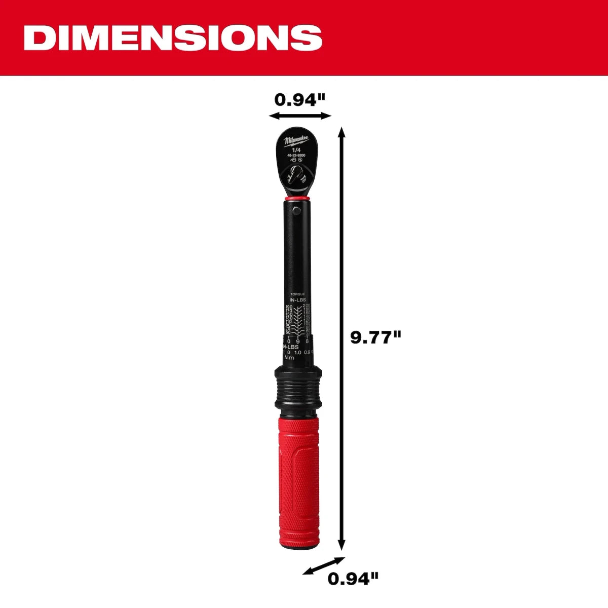 1/4" Drive Click Torque Wrench (40-200 in·lbf) - AAA Industrial Supply