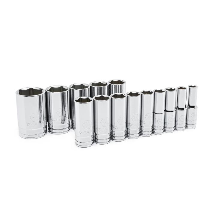 14 Piece 1/2" Drive 6 Point Deep SAE Socket Set - AAA Industrial Supply