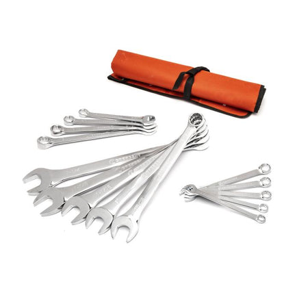 14 Piece 12 Point SAE Combination Wrench Set with Tool Roll - AAA Industrial Supply