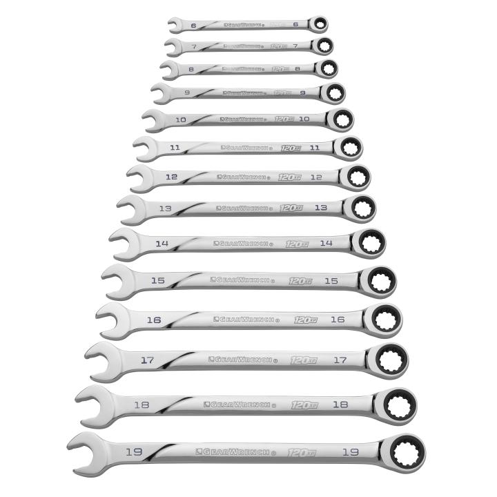 14 Piece 120XP™ Universal Spline XL Ratcheting Combination Metric Wrench Set - AAA Industrial Supply