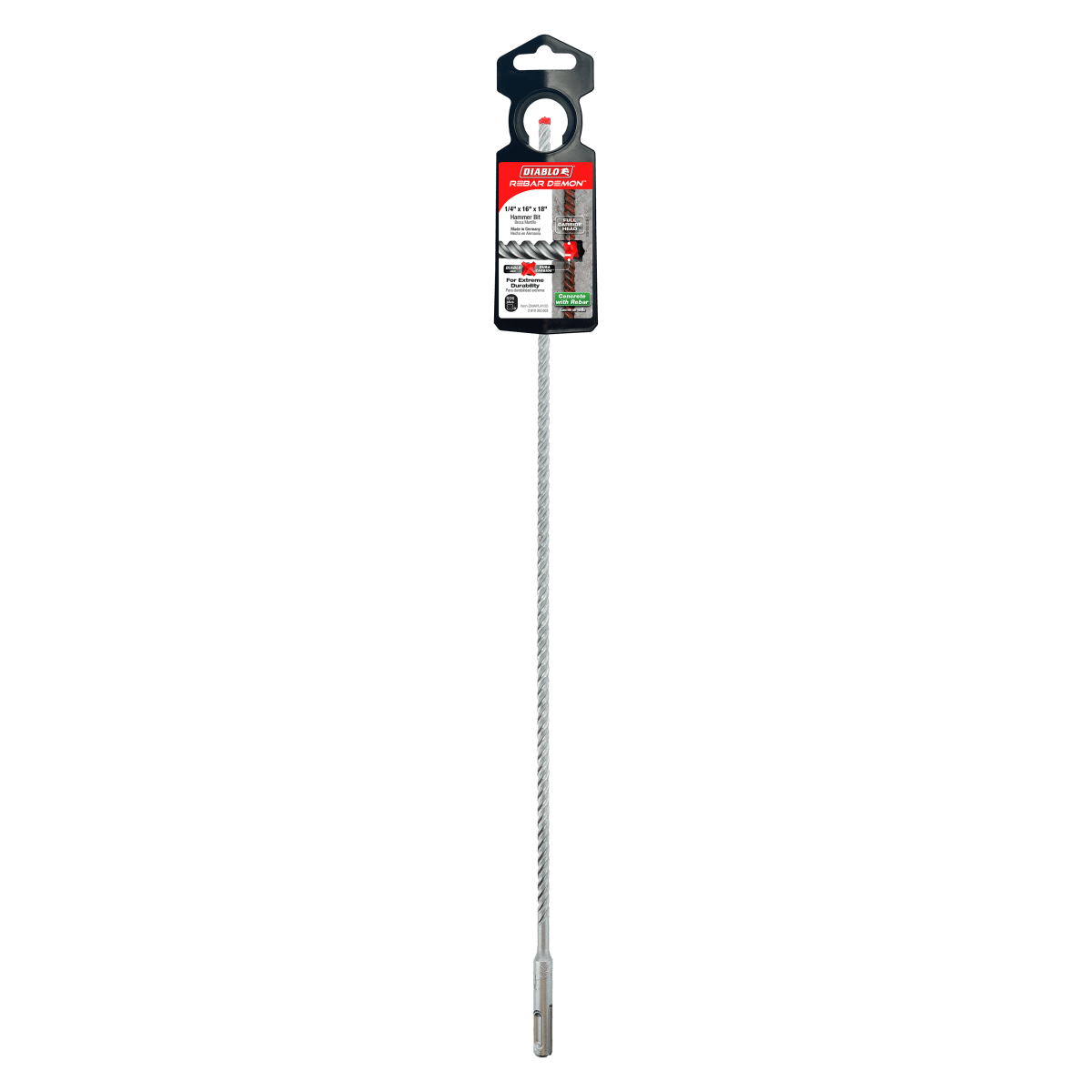 1/4" x 16" x 18" Rebar Demon™ SDS - Plus 4 - Cutter Full Carbide Head Hammer Drill Bit - AAA Industrial Supply