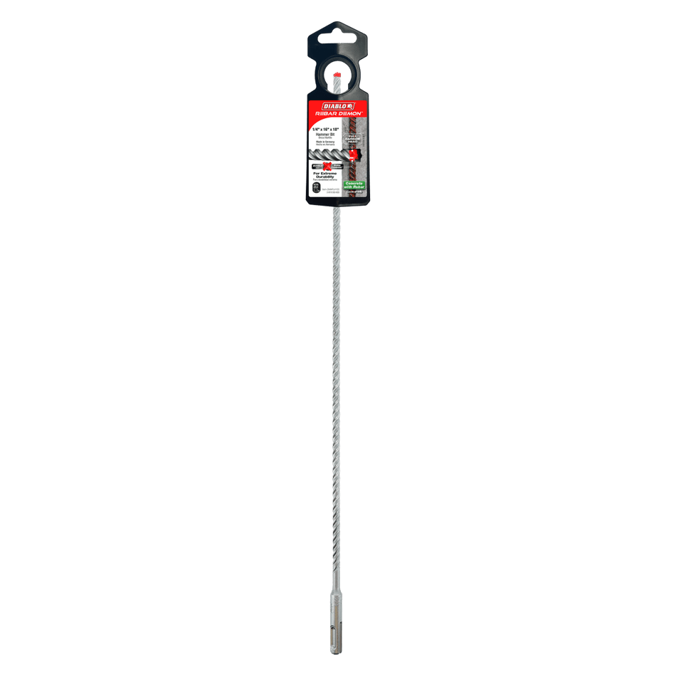 1/4" x 16" x 18" Rebar Demon™ SDS - Plus 4 - Cutter Full Carbide Head Hammer Drill Bit - AAA Industrial Supply