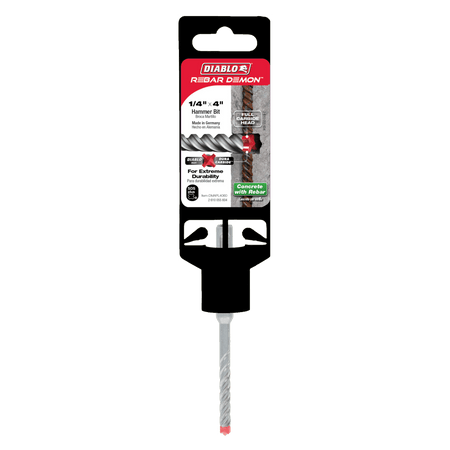 1/4" x 2" x 4" Rebar Demon™ SDS - Plus 4 - Cutter Full Carbide Head Hammer Drill Bit - AAA Industrial Supply