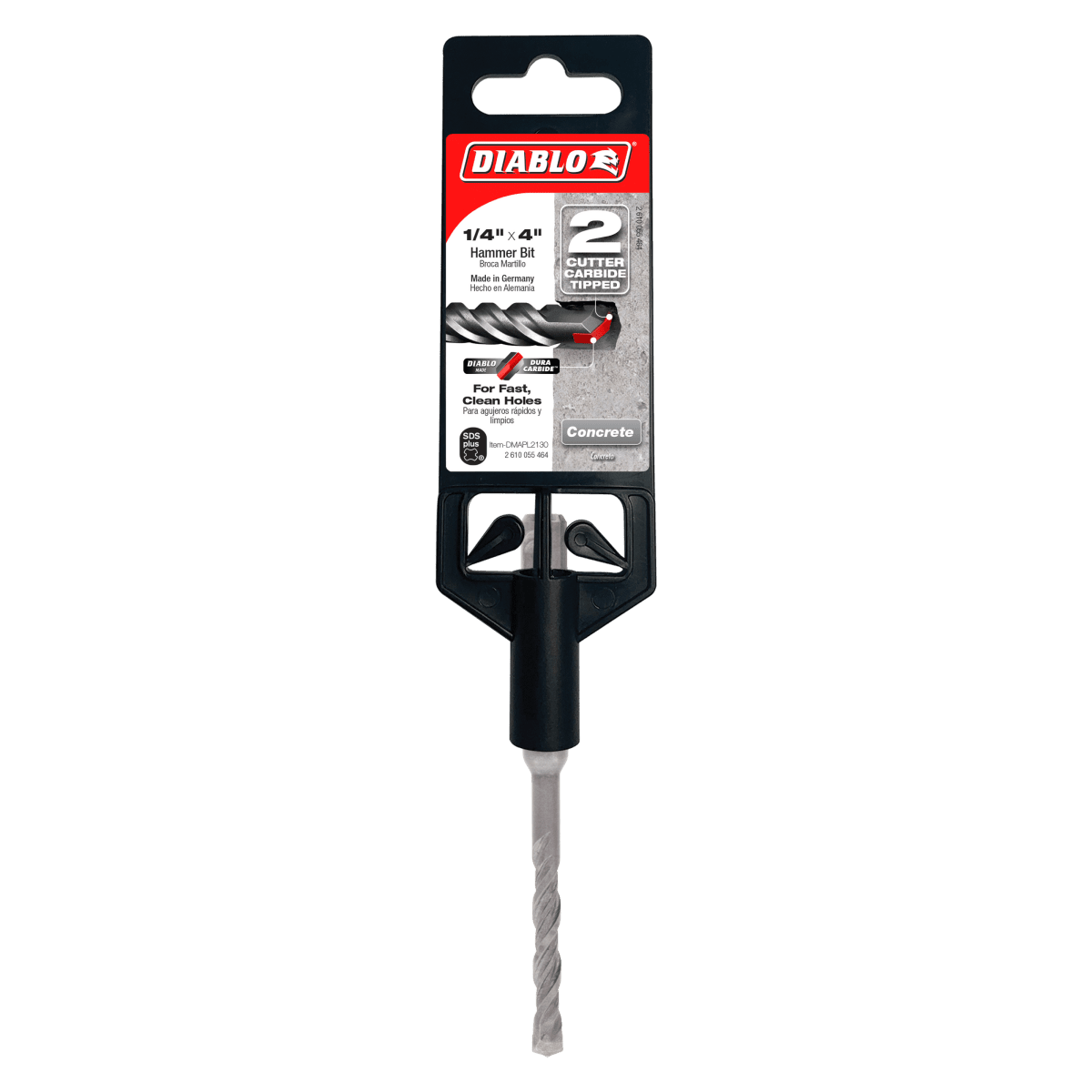 1/4" x 2" x 4" SDS - Plus 2 - Cutter Carbide - Tipped Hammer Drill Bit - AAA Industrial Supply