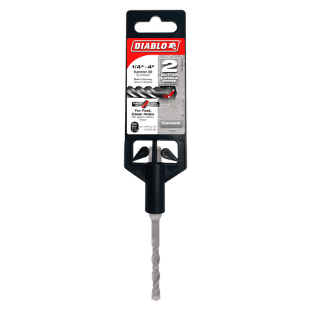 1/4" x 2" x 4" SDS - Plus 2 - Cutter Carbide - Tipped Hammer Drill Bit - AAA Industrial Supply