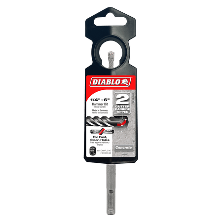 1/4" x 4" x 6" SDS - Plus 2 - Cutter Carbide - Tipped Hammer Drill Bit - AAA Industrial Supply