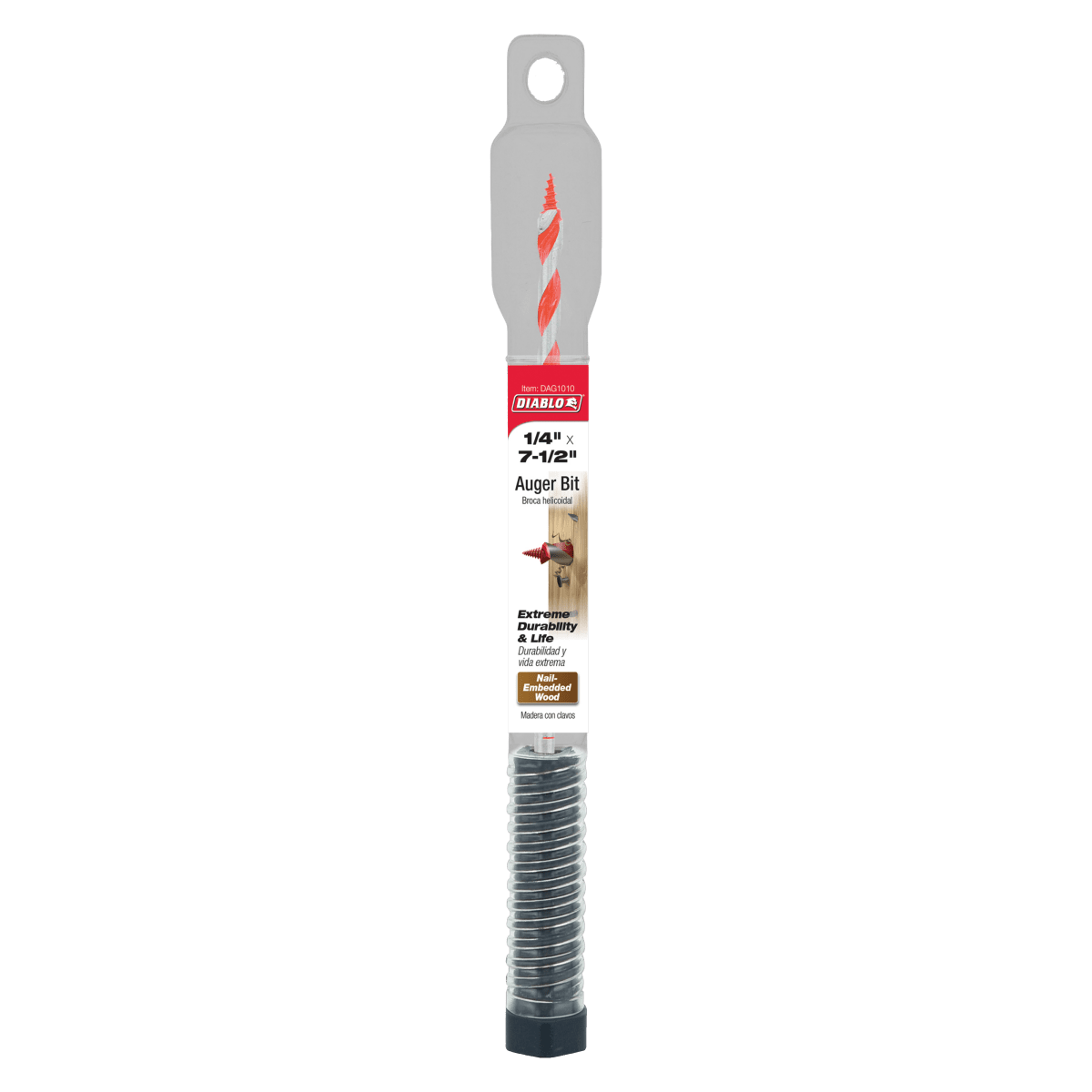 1/4" x 7 - 1/2" Auger Bit for Wood & Nail - Embedded Wood - AAA Industrial Supply
