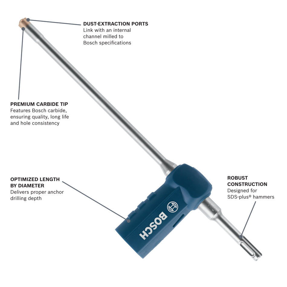 Bosch 7/16 In. x 13 In. SDS-plus® Speed Clean™ Dust Extraction Bit
