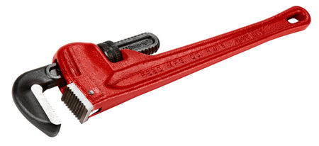 Heavy-Duty Straight Pipe Wrench, 18 in OAL, 1/4 to 2-1/2 in Jaw, Hook Jaw