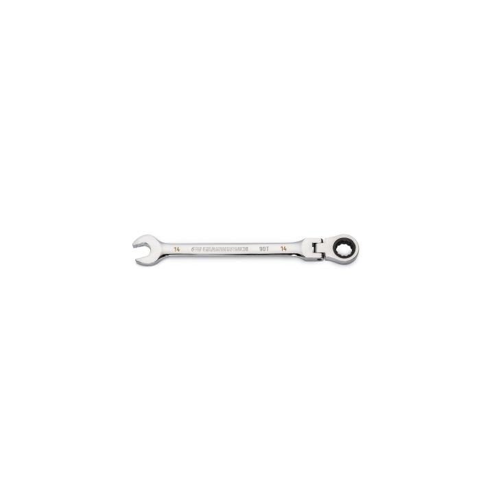 14mm 90 - Tooth 12 Point Flex Head Ratcheting Combination Wrench - AAA Industrial Supply