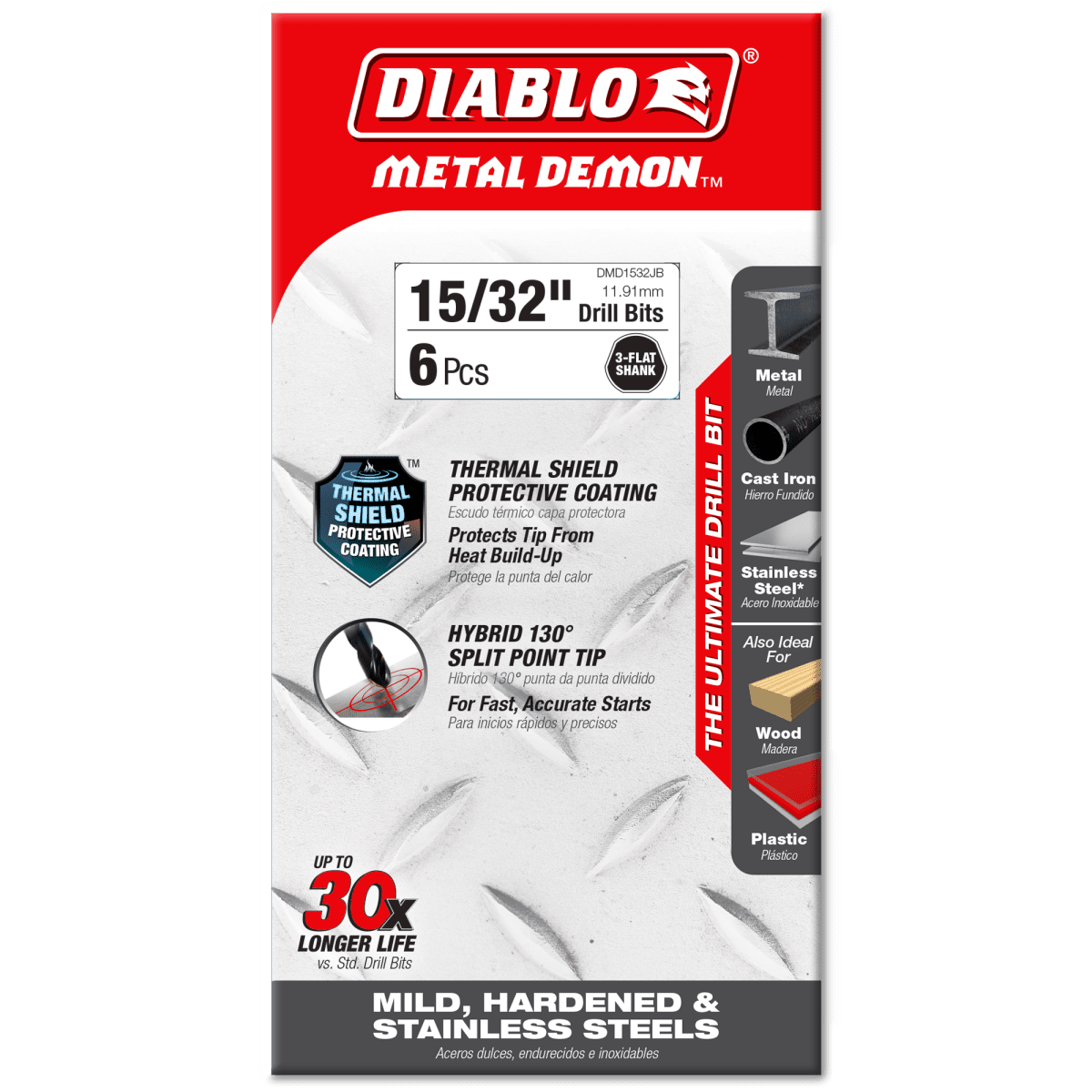15/32" Metal Demon™ Drill Bits for Mild, Hardened and Stainless Steels - AAA Industrial Supply