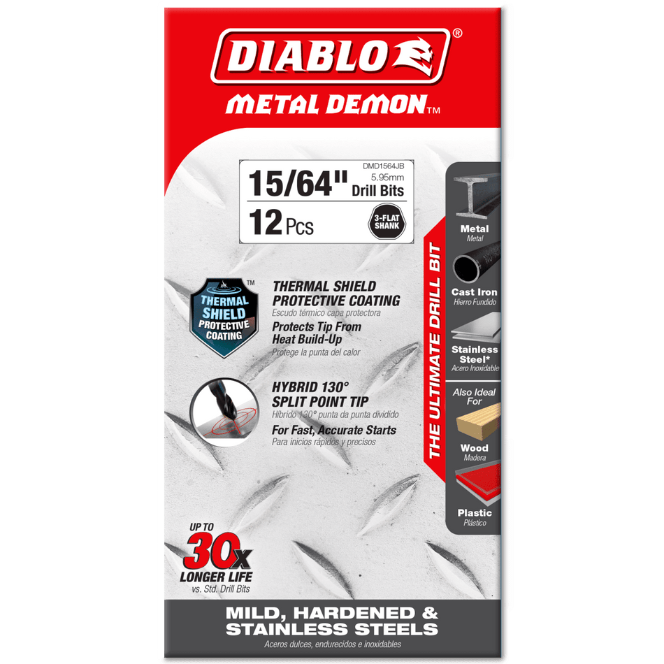 15/64" Metal Demon™ Drill Bits for Mild, Hardened and Stainless Steels - AAA Industrial Supply
