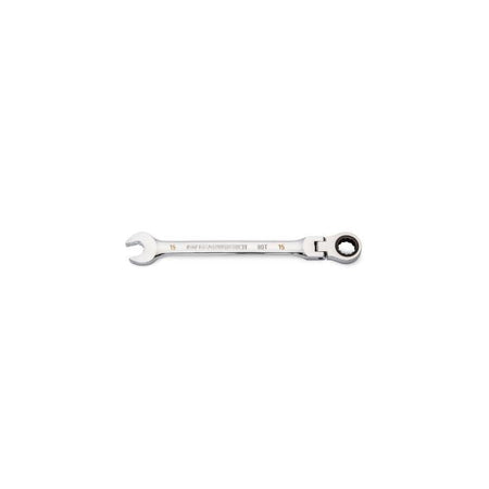 15mm 90 - Tooth 12 Point Flex Head Ratcheting Combination Wrench - AAA Industrial Supply