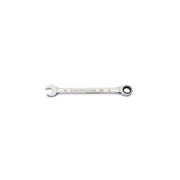 15mm 90 - Tooth 12 Point Ratcheting Combination Wrench - AAA Industrial Supply