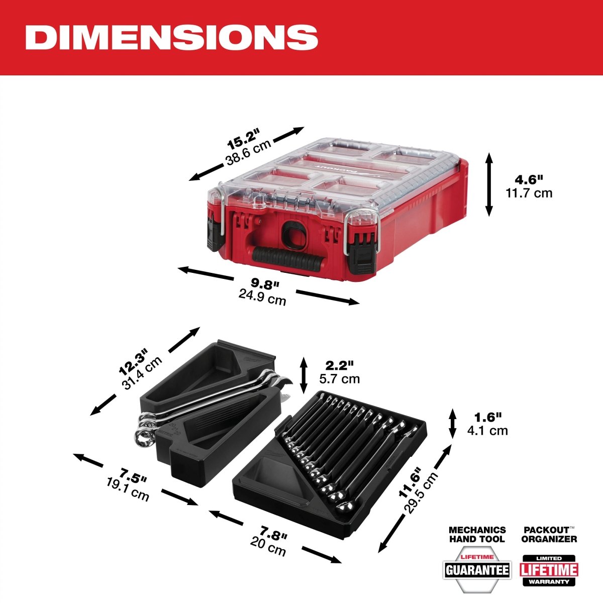 15pc Metric Combination Wrench Set with PACKOUT™ Compact Organizer - AAA Industrial Supply