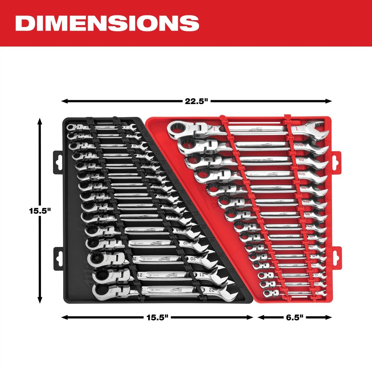 15pc Metric Flex Head Ratcheting Combination Wrench - AAA Industrial Supply