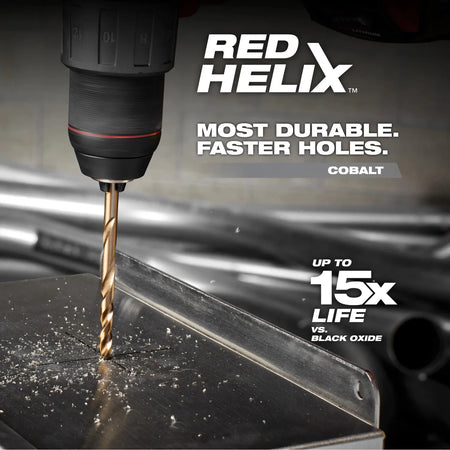 15PC RED HELIX™ Cobalt Drill Bit Set - AAA Industrial Supply