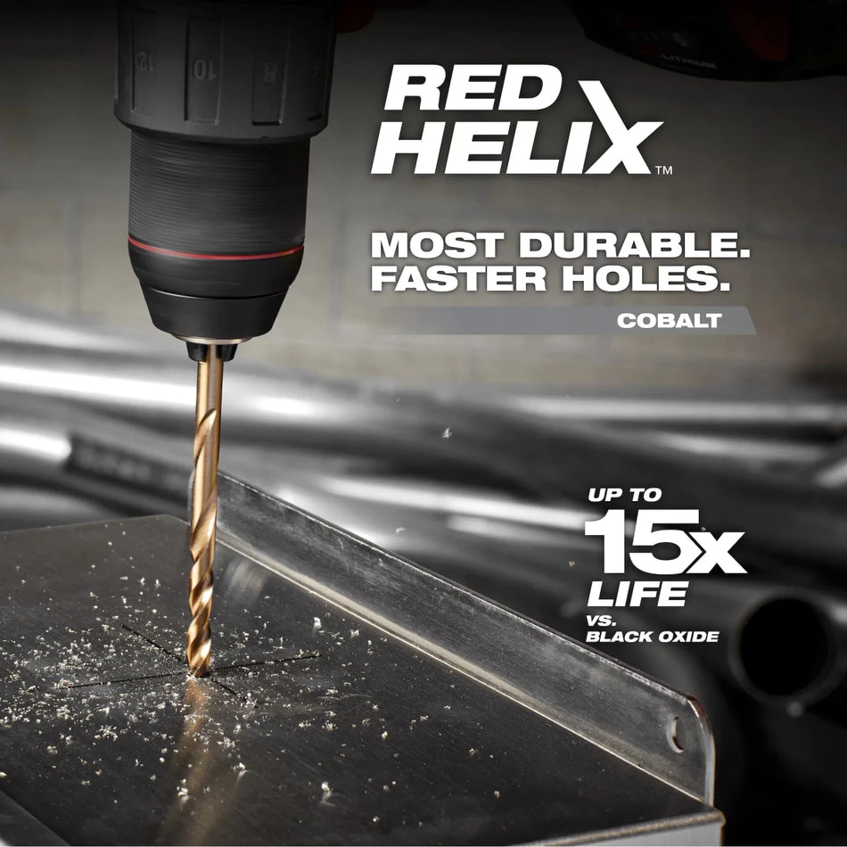 15PC RED HELIX™ Cobalt Drill Bit Set - AAA Industrial Supply