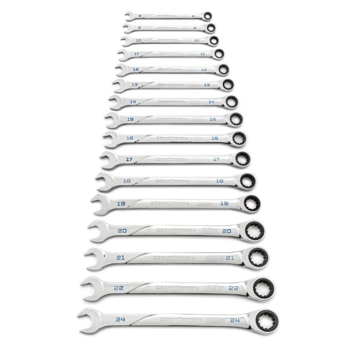 16 Piece 120XP™ Universal Spline XL Ratcheting Combination Metric Wrench Set - AAA Industrial Supply