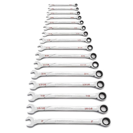 16 Piece 120XP™ Universal Spline XL Ratcheting Combination SAE Wrench Set - AAA Industrial Supply