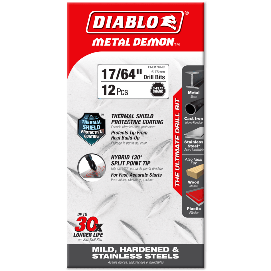 17/64" Metal Demon™ Drill Bits for Mild, Hardened and Stainless Steels - AAA Industrial Supply