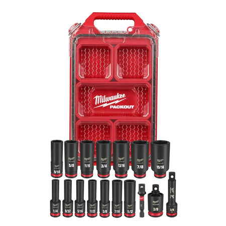 17PC SHOCKWAVE™ Impact Duty Socket 3/8” Drive SAE Set with PACKOUT™ - AAA Industrial Supply