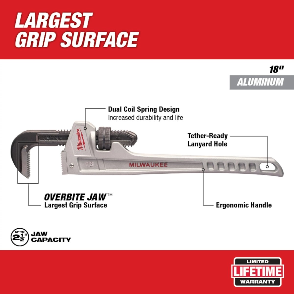 18” Aluminum Pipe Wrench - AAA Industrial Supply