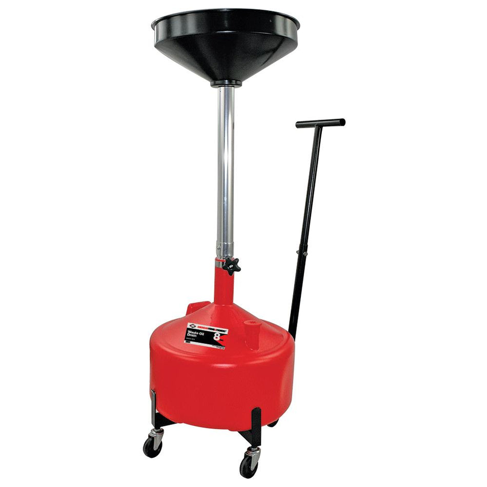 Waste Oil Drain - 8 gal - with Metal Trolley & 16.5" Funnel