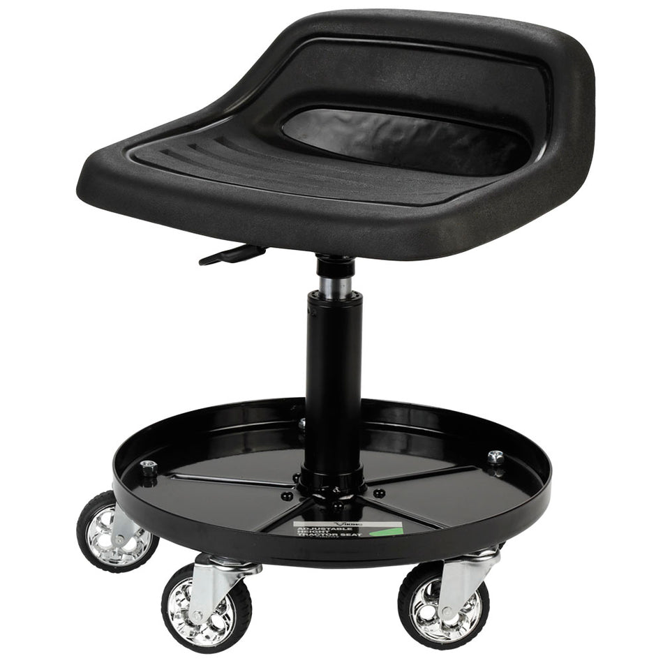 Viking Adjustable Height Tractor Style Roller Seat with Tool Tray - 300 lb Capacity