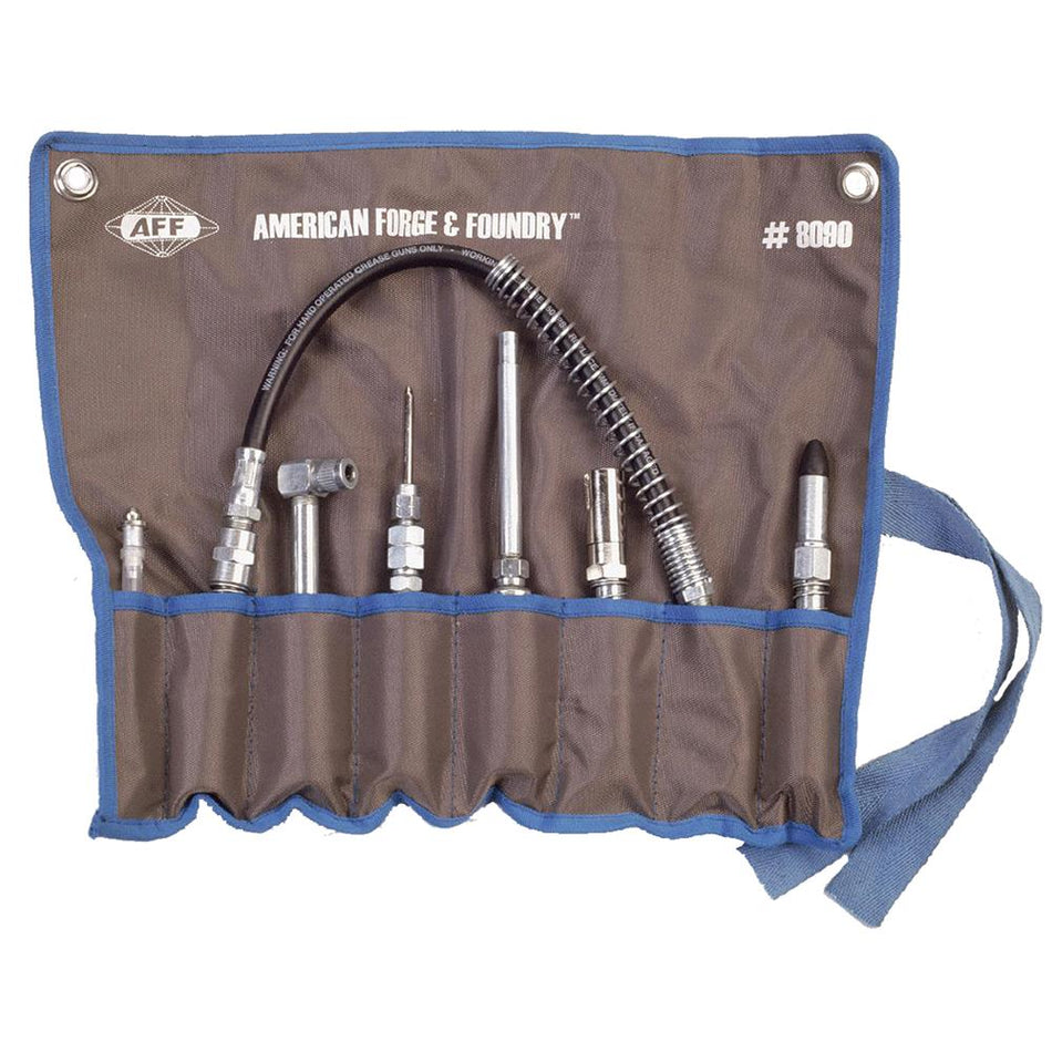 Lubrication Adapter Kit - with Cloth Roll-Up Carrying Case - 7 pc